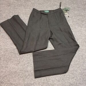 Lauren Ralph Lauren Petite 8P Black Linen Breakers Pants NWT 100% Linen Women's